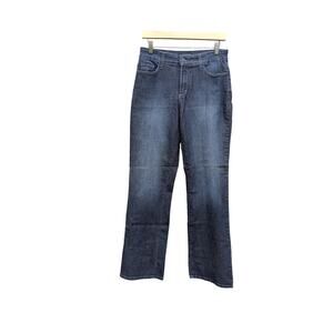 NYDJ Jeans Dark Wash Bootcut Western Wardrobe Staple 12 Mid Rise Buckle Bunny
